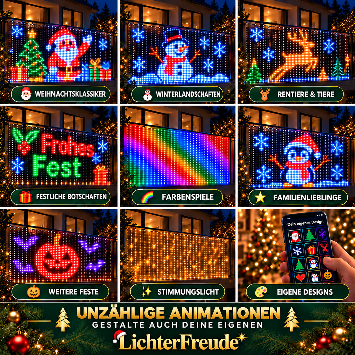 LichterFreude Animierter LED-Vorhang