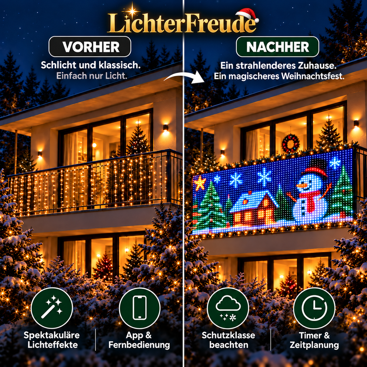 LichterFreude Animierter LED-Vorhang